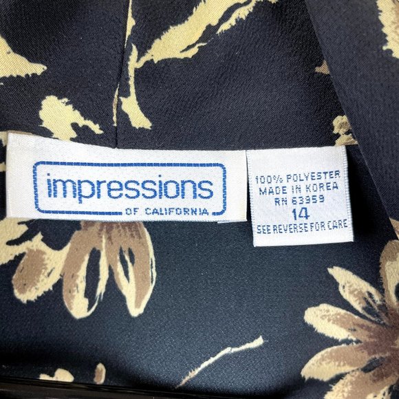 VTG Impressions of California 1980's Floral Blouse - Picture 7 of 9